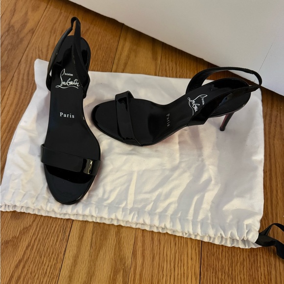 Christian Louboutin Black Stiletto Sandals Sz 37 - Picture 6 of 8
